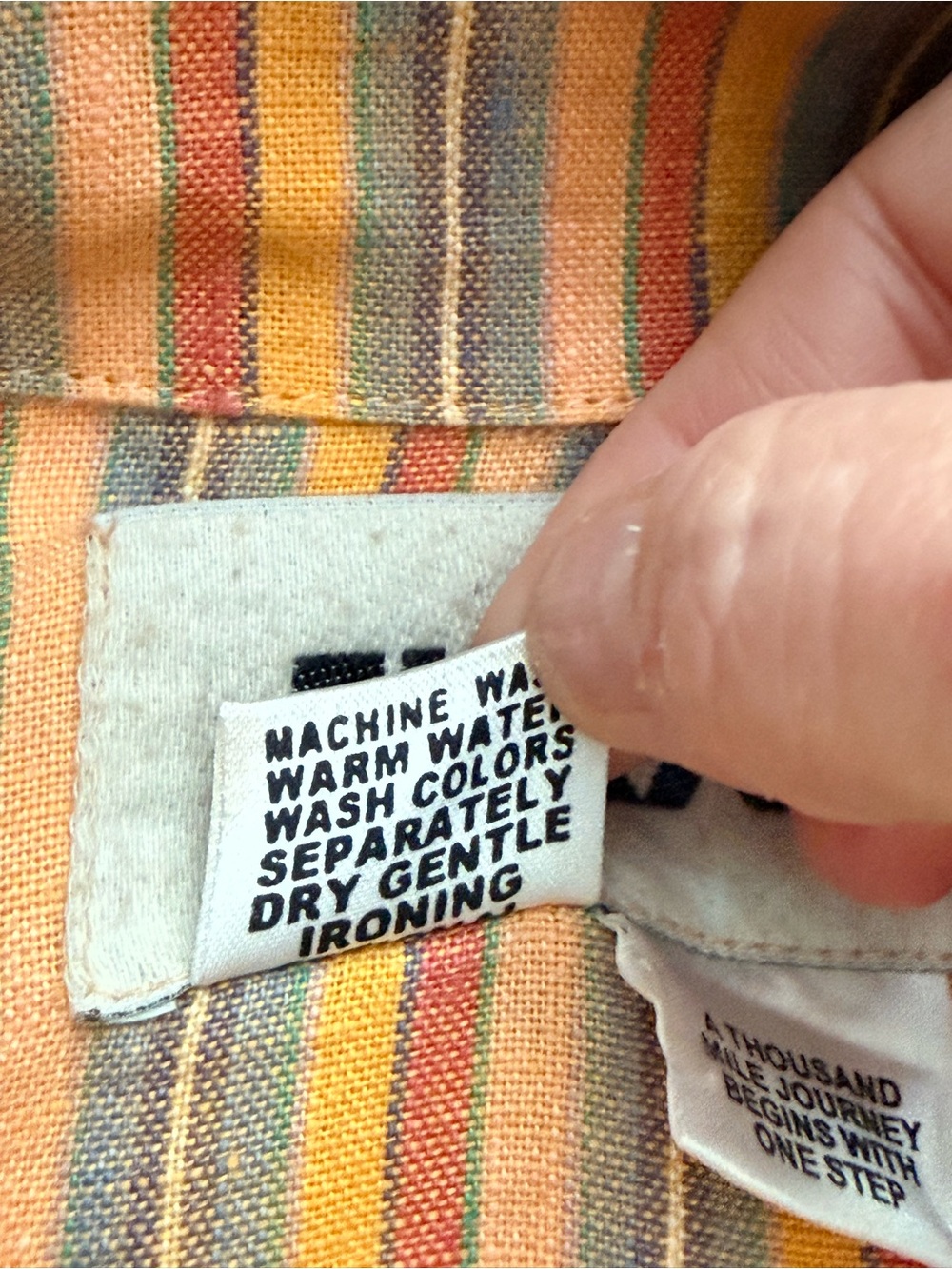 Flax Women’s Yellow Linen Multi Striped Button Down Jacket w Pockets Lagenlook L - Picture 12 of 14